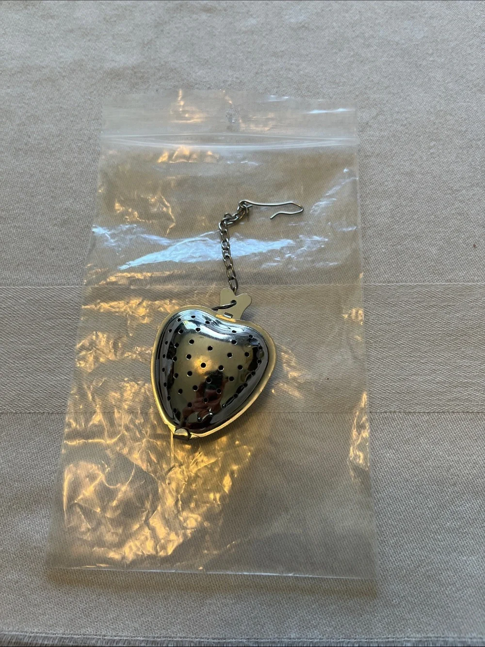 Silver Heart Infuser Gift Set - White Tote
